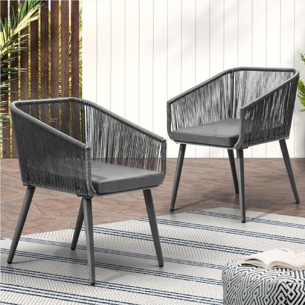 Livsip Outdoor Furniture Lounge Setting Chairs Set of 2 Bistro Patio Garden Set