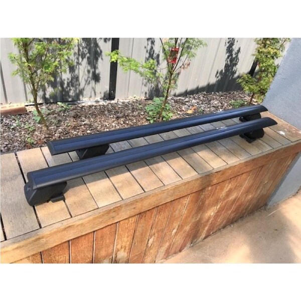 2xBLACK roof rack / cross bar for AUDI E Tron S 2019-2023 - FITS SIDE LOW PROFILE ROOF RAILS