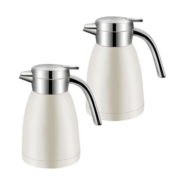 SOGA 2X 1.8L Stainless Steel Water Bottle Insulated Vacuum Flask Coffee Jug Thermal White