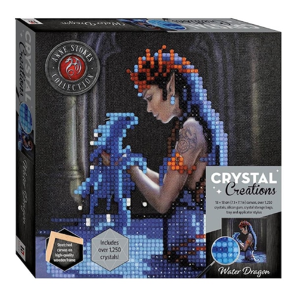 Art Maker Crystal Creations Canvas Anne Stokes: Water Dragon Kit Craft 14y+