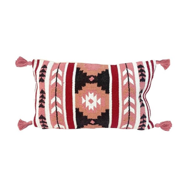 Maine & Crawford 50x30cm Faith Woven Tapestry Cushion Pompoms w/ Fill Pillow