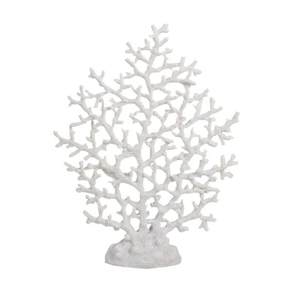 Maine & Crawford 7 Seas Large 39x16cm Fan Finger Coral Home Desk Decor White
