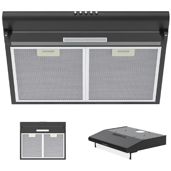 Advwin 60cm 600mm Range Hood, Versatile Ducted/Ductless Convertible Visor Cooker Hood 300m3/h Kitchen Over Stove Vent