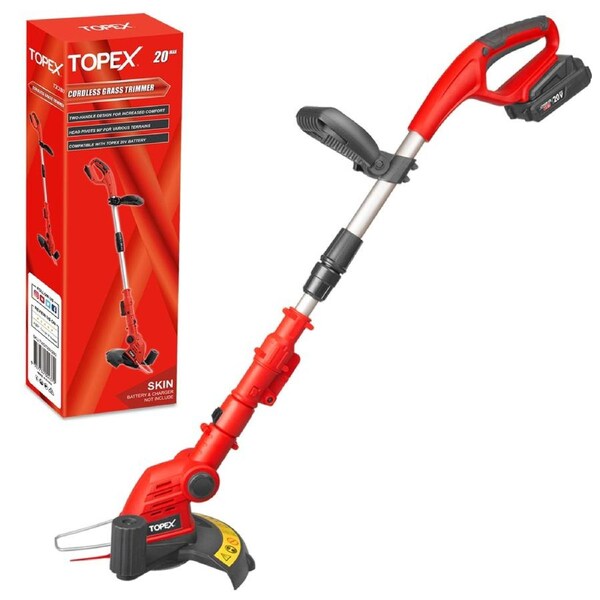 TOPEX 20V Cordless Lawn Grass Line Trimmer 2 in 1 Whipper Snipper with 10 Blades