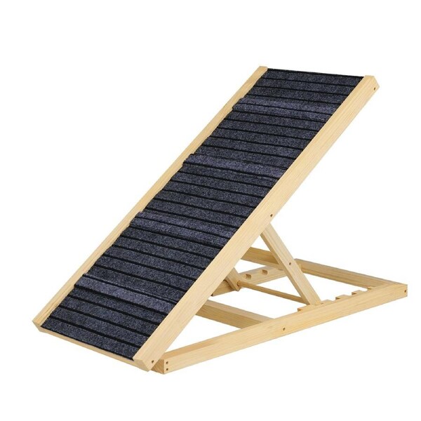 Advwin Dog Pet Ramp Adjustable Height Foldable Dogs Stairs Bed Sofa Car Wooden 100cm