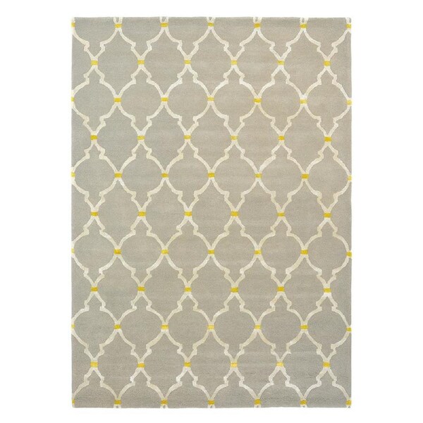 Rug Culture Sanderson Empire Tr-St Bone with Metallic Cream & Yellow Rug