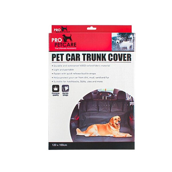 Pro Pet Care Portable 120cm Car Trunk Cover Fabric Waterproof Protector Black