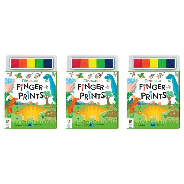 3x Kaleidoscope Dinosaurs Finger Prints Childrens Book Art/Craft Activity