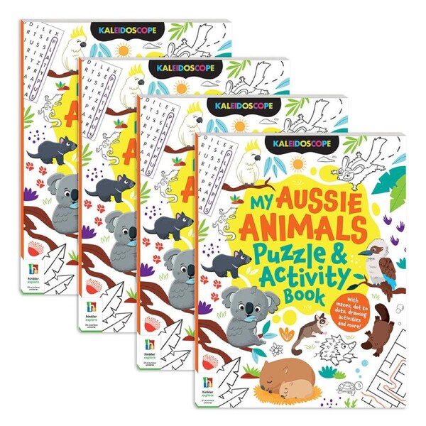 4x Kaleidoscope My Aussie Animals Puzzle and Activity Book Kids/Childrens 3y+