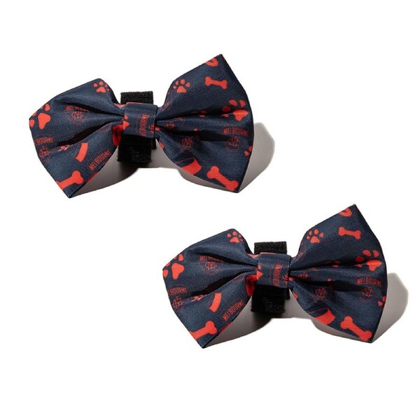 2x AFL Melbourne Demons Bowtie Dog Necktie Ribbon Collar Neck Accessory One Size