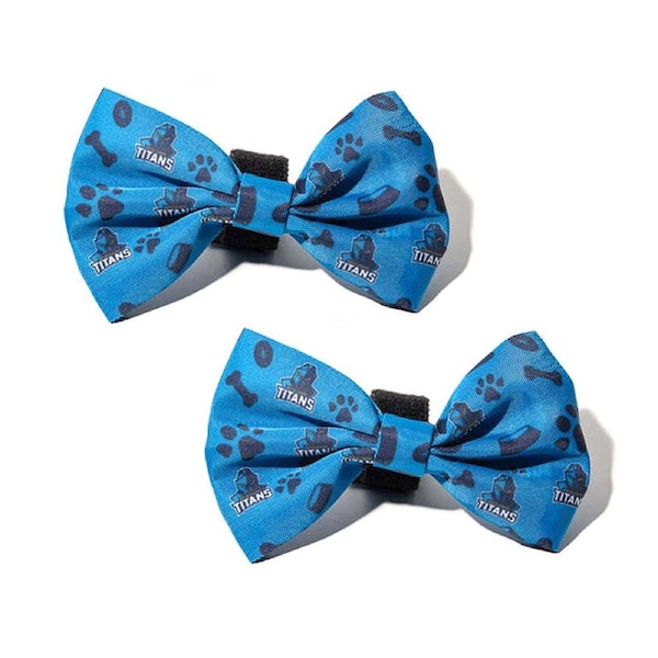 2x NRL Gold Coast Titans Pet Bowtie Dog Necktie Ribbon Collar Accessory One Size