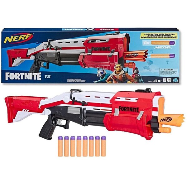 Fortnite TS-1- Nerf Mega Blaster Pump Action 8 Official Mega Darts Toy Gun Fire