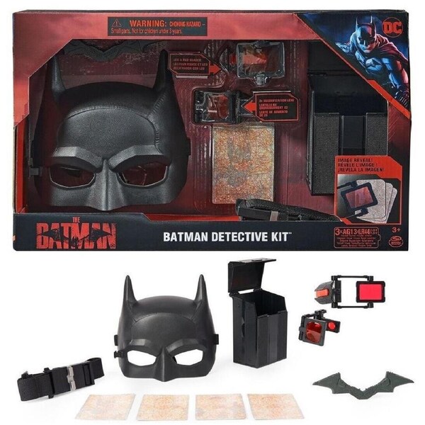 Batman Detective Kit with Mask Belt Case Batarang Red Reveal Lens LED Light Play