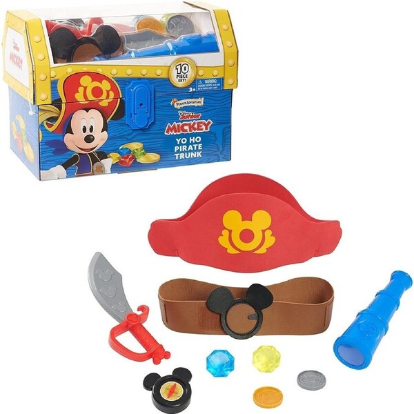 Disney Junior Mickey Mouse Funhouse Yo-Ho Pirate Trunk Dress Up Ages 3+ New Toy