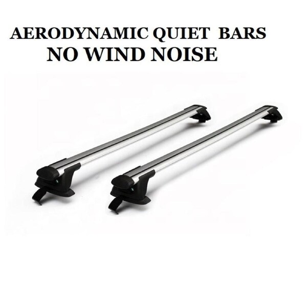 2x Aerodynamic Cross bars / Roof racks for Audi A4 Sedan 2016 - 2023