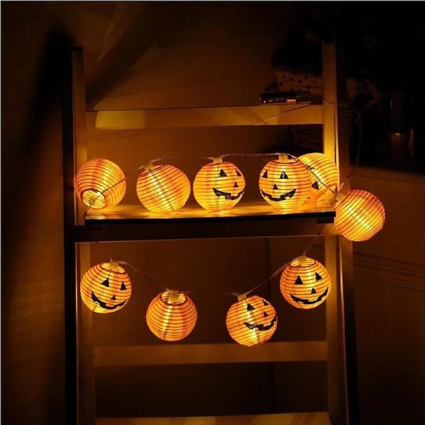 Halloween Pumpkin LED Lights String Fairy Party Decoration Outdoor Hanging Prop Garden Party Decor
