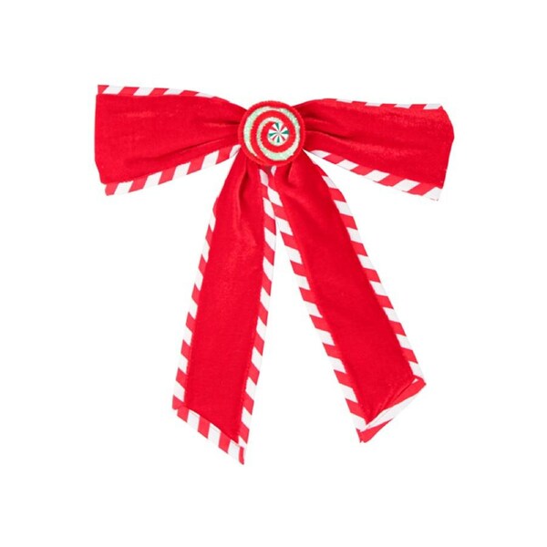Colours Of Christmas 38x30cm Santa's Workshop Deluxe Velvet Bow Ornament Red