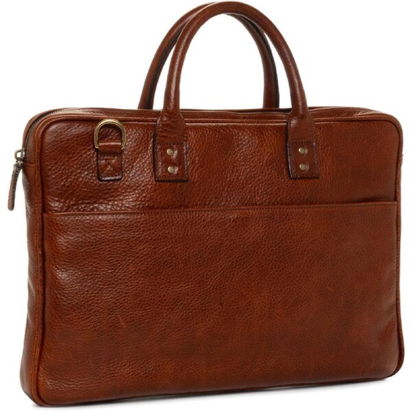 ONA The Kingston 15" Laptop Briefcase Italian Leather Case Shoulder Bag Walnut Brown