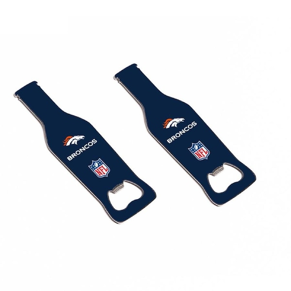 2x NFL Denver Broncos Bottle Opener 10cm Magnetic Beer/Soda Cap Remover Bar Tool