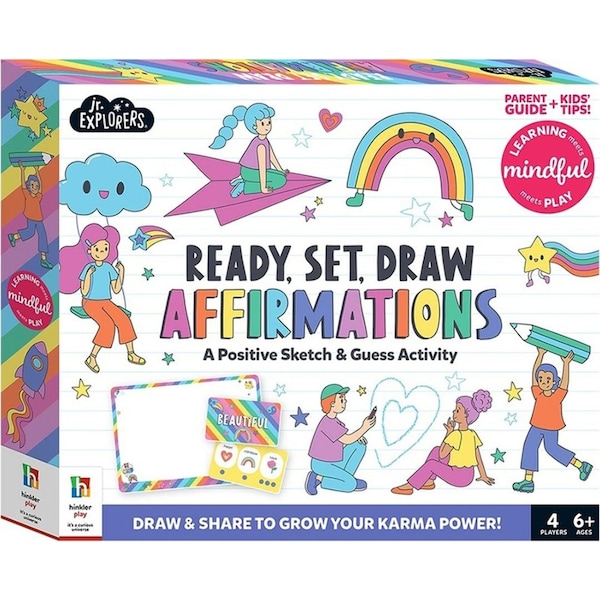 Junior Explorers Ready, Set, Draw Affirmations Guess/Sketch Activity 6y+