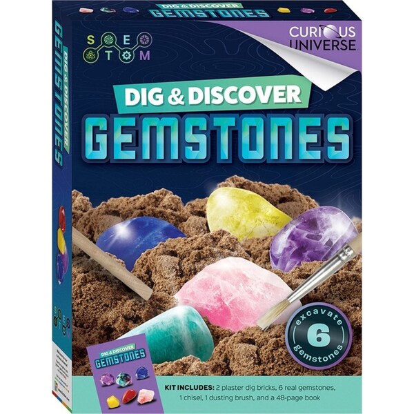 Curious Universe Dig & Discover Gemstones Archaeology Activity Kit Kids 8y+