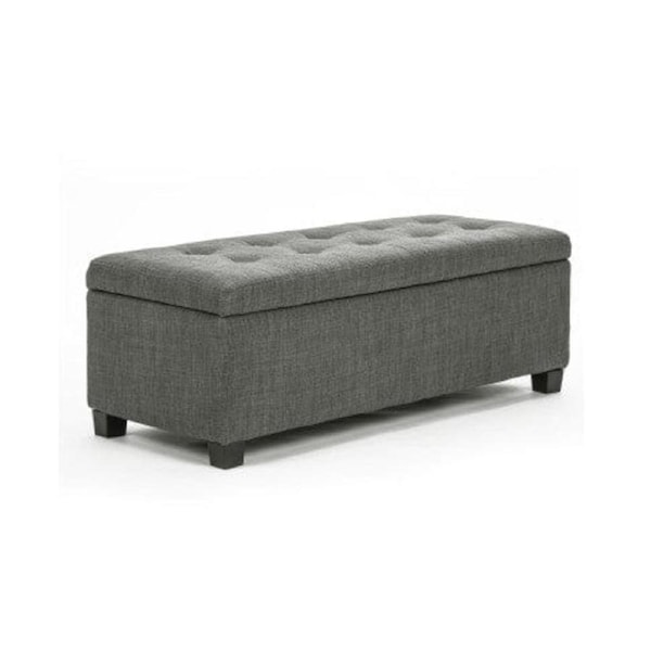 La Bella Dark Grey Storage Ottoman Stool Fabric
