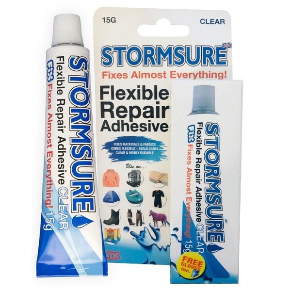 Stormsure 15g Clear Flexible Fabric and Leak Repair Adhesive Kit