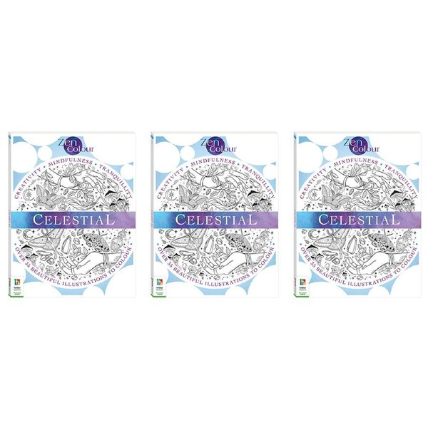 3x Art Maker Zen Colour Celestial Adult Colouring Activity Book Art/Craft