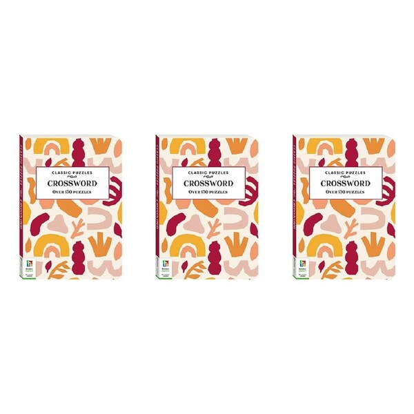 3x Solve It! Classic Puzzle Books: Crossword Adult Puzzle Book Brain Challenge