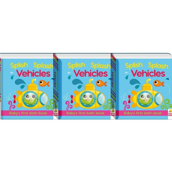 3x Bookoli Colour Magic: Vehicles Babies/Toddlers Bathtime Book Infant Toy 0y+