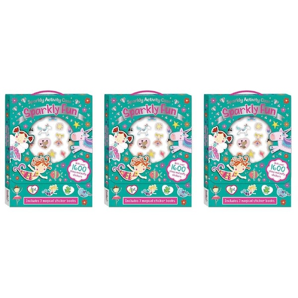 3x Bookoli Sparkly Activity Case: Sparkly Fun Sticker Craft Book Kids/Childrens
