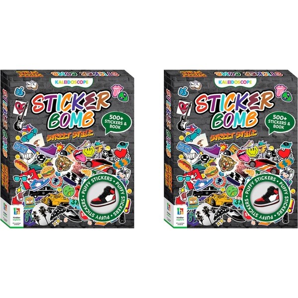 2x Kaleidoscope Sticker Bomb Street Style Kids Activity Book Art/Craft 8y+