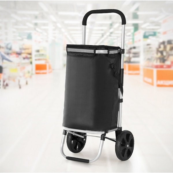 Emajin Shopping Trolley Cart Foldable 45KG Black