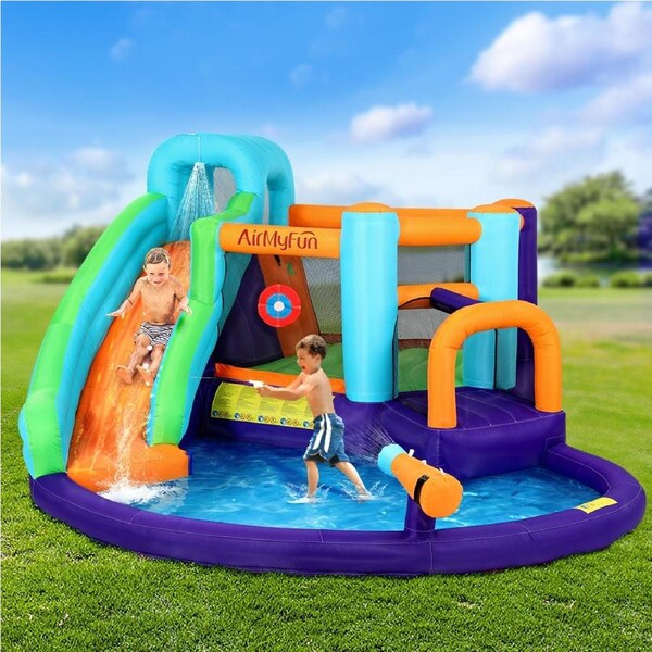 430x400cm AirMyFun Kids Inflatable Water Slide Pool Jumping Castle Trampoline Outdoor Toys