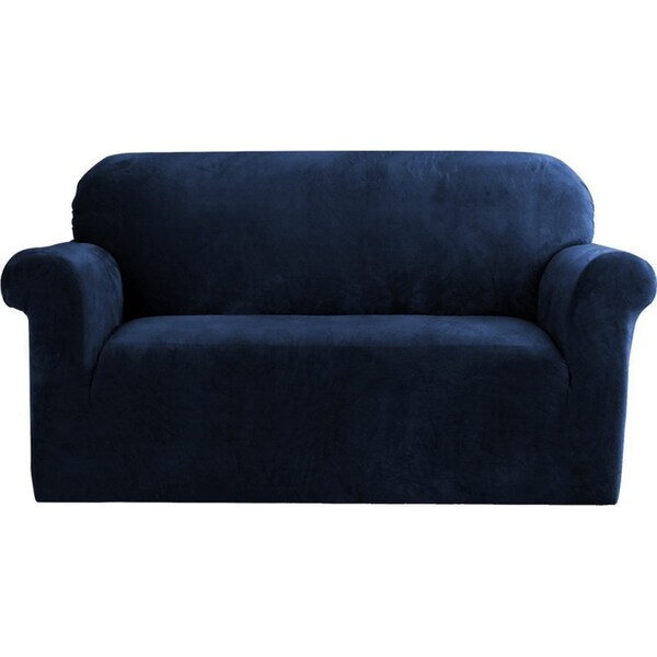 Velvet Sofa Cover Plush Couch Cover Lounge Slipcover 2 Seater Sapphire