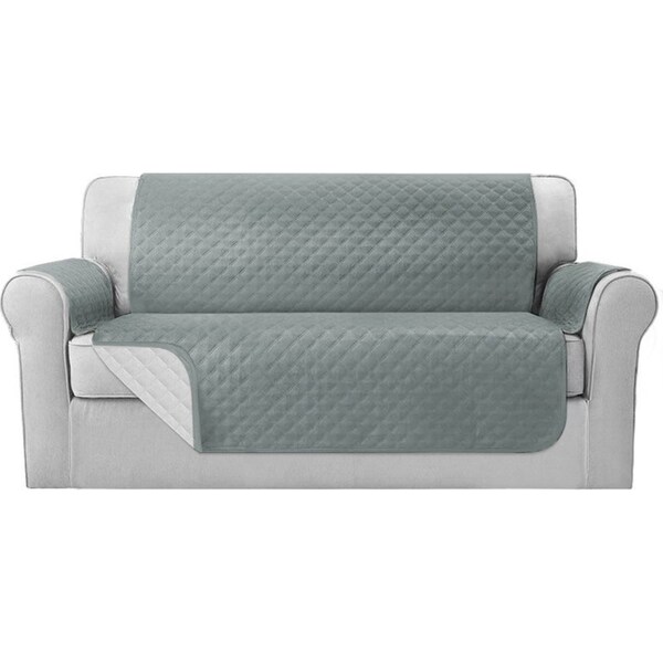 Sofa Cover Quilted Couch Covers 100% Water Resistant 3 Seater Grey