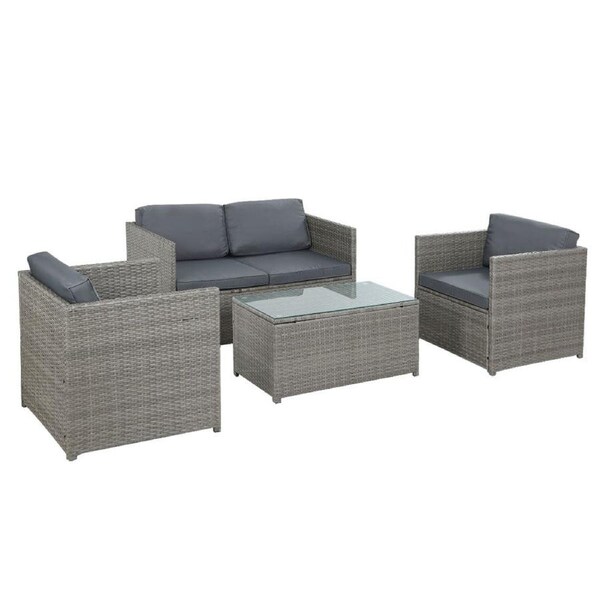 Outdoor Furniture Sofa Table Chairs Lounge Set- 4 Seater