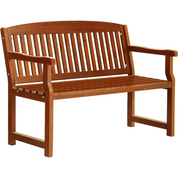 Outdoor Garden Bench Wooden Chair Patio Furniture Lounge Seat - White