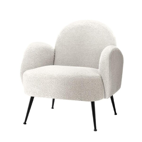 Armchair Lounge Chair Armchairs Accent Arm Chairs Sherpa Boucle White