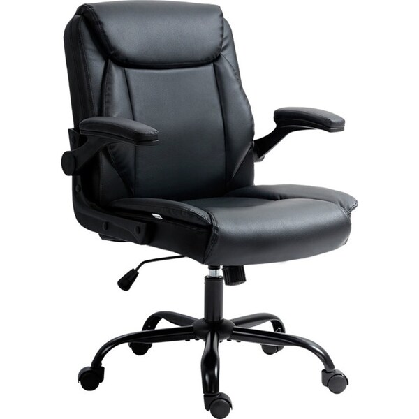 Office Chair Leather Computer Desk Chairs Executive Gaming Study Black