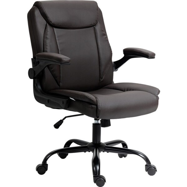 Office Chair Gaming Computer Executive Chairs Leather Tilt Swivel Brown