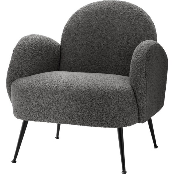 Armchair Lounge Chair Armchairs Accent Arm Chairs Sherpa Boucle Charcoal