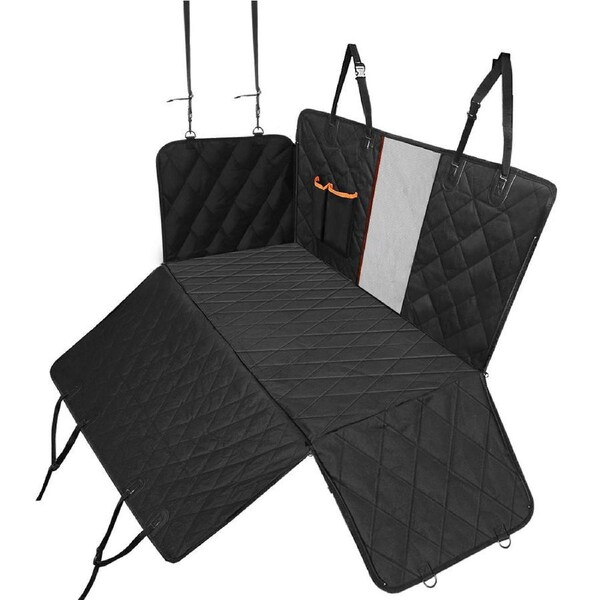 Pet Car Seat Dog Hammock Back Waterproof Belt Non Slip Mat - Black