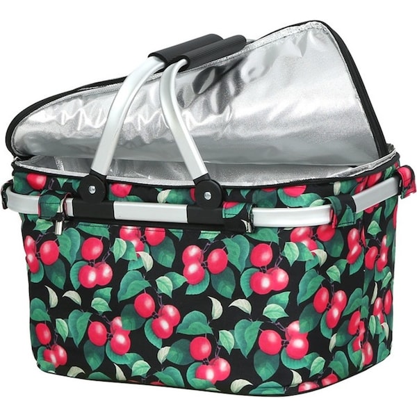 Folding Picnic Bag Basket Cooler Hamper Camping Hiking Insulated Lunch