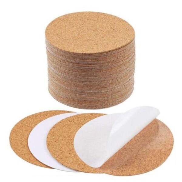 20pcs Plain Round Cork Coasters Mat