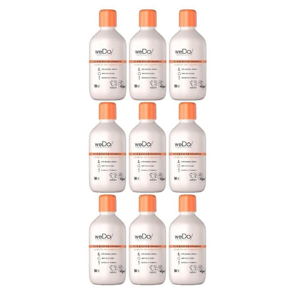9 x weDo Professional Rich & Repair Shampoo Coarse or Very Damaged Hair 100ml