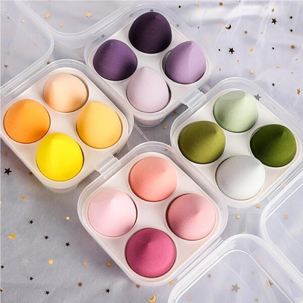 Set of 4 pack Value Makeup Foundation Blender Sponge Puff Cosmetic Beauty Eggs