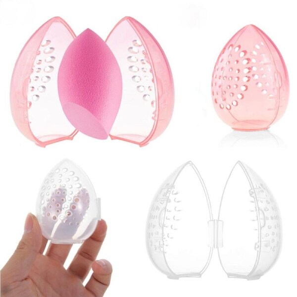 4 Pcs Beauty Cosmetic Sponge Storage Box Makeup Puff Dry Case Organizer