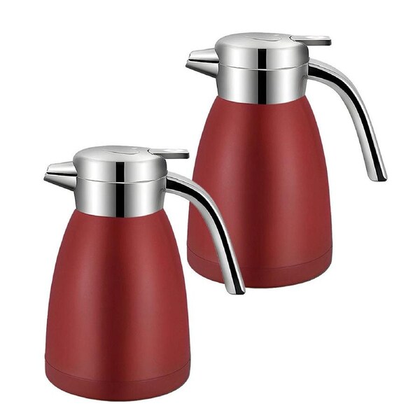 SOGA 2X 1.2L Stainless Steel Water Bottle Insulated Vacuum Flask Coffee Jug Thermal Red