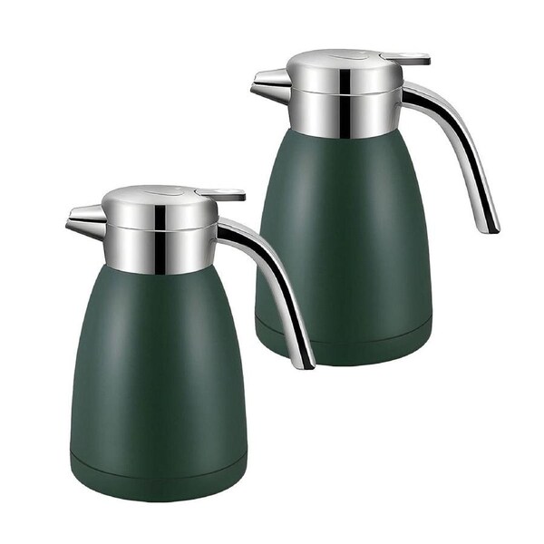SOGA 2X 2.2L Stainless Steel Water Bottle Insulated Vacuum Flask Coffee Jug Thermal Green